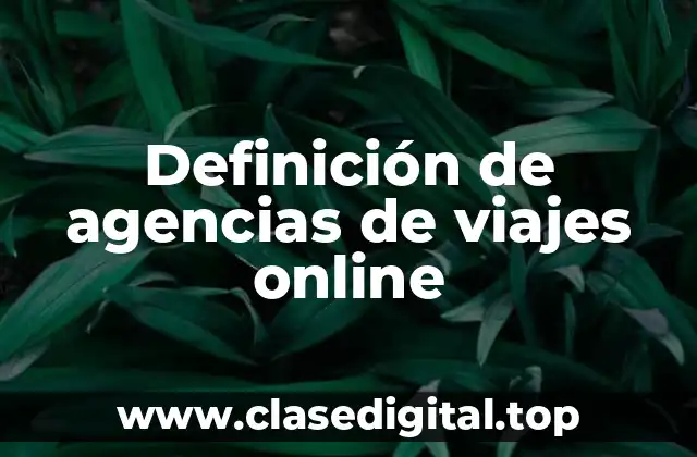 Definición de agencias de viajes online