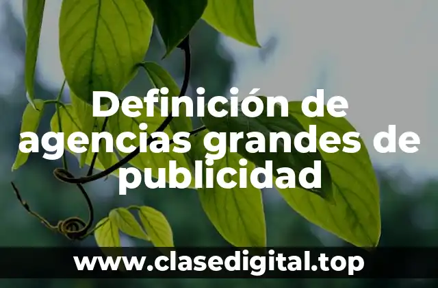 Definición de agencias grandes de publicidad