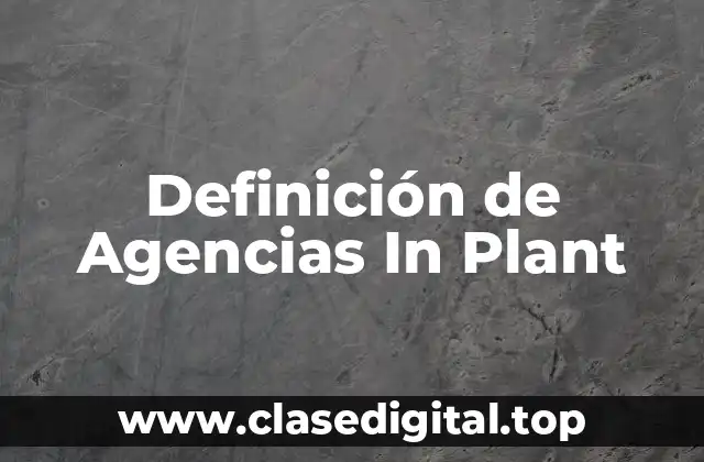 Definición de Agencias In Plant