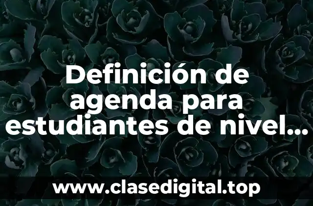 Definición de agenda para estudiantes de nivel medio superior
