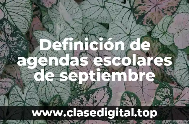 Definición de agendas escolares de septiembre