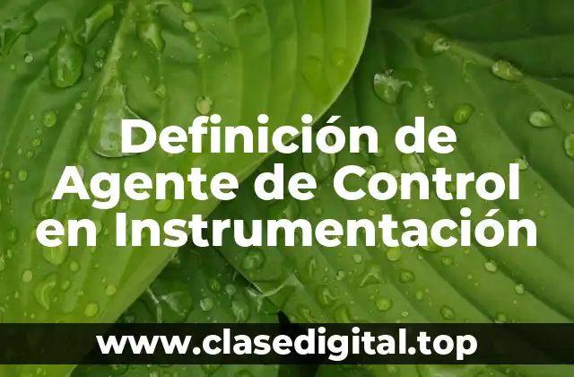 Definición de Agente de Control en Instrumentación