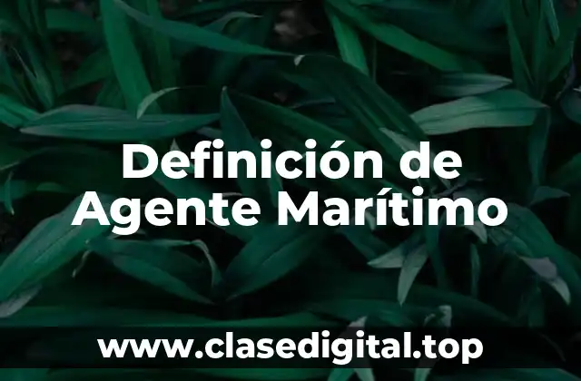 Definición de Agente Marítimo