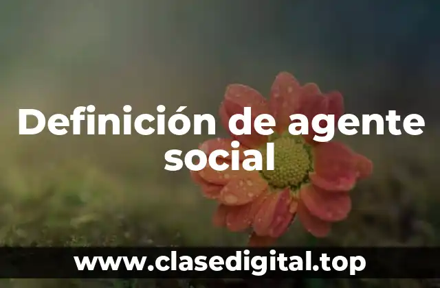 Definición de agente social