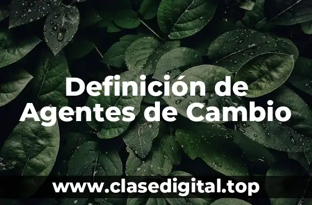 Definición de Agentes de Cambio