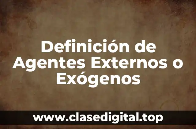 Definición de Agentes Externos o Exógenos