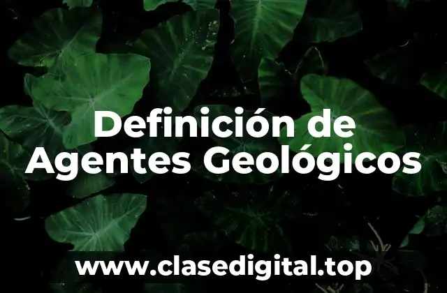 Definición técnica de agentes geológicos