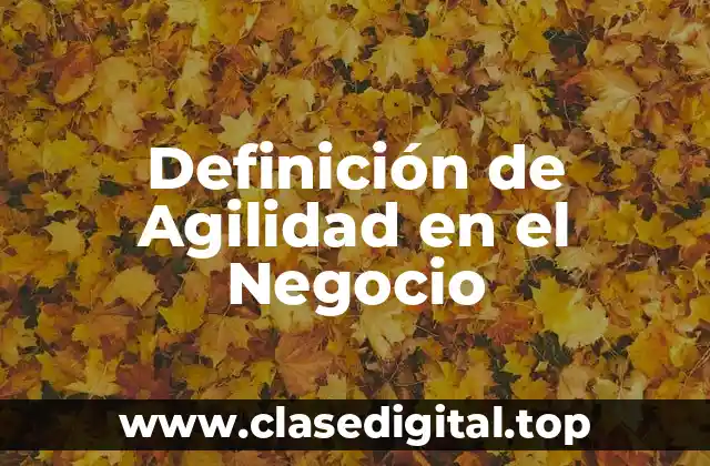 Definición de Agilidad en el Negocio