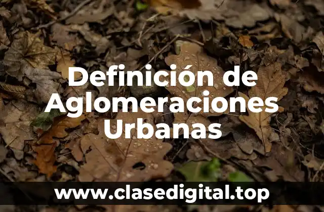 Definición de Aglomeraciones Urbanas