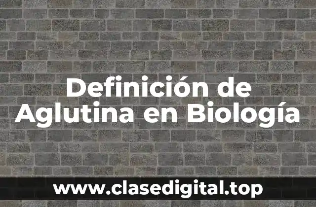 Definición de Aglutina en Biología