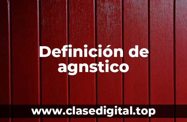 Definición de agnstico