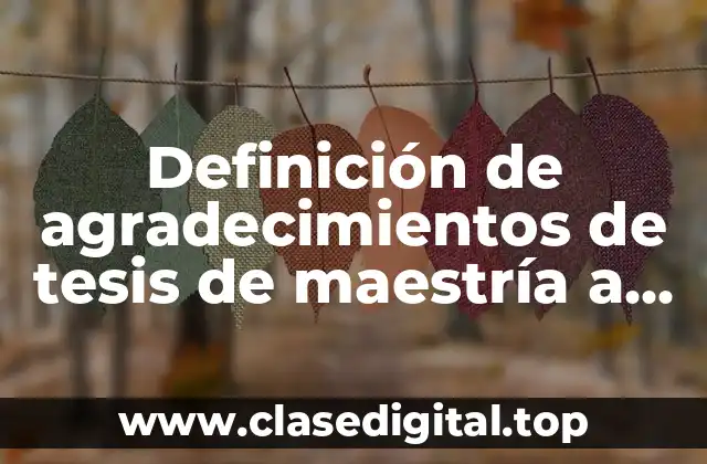 Definición de agradecimientos de tesis de maestría a los maestros