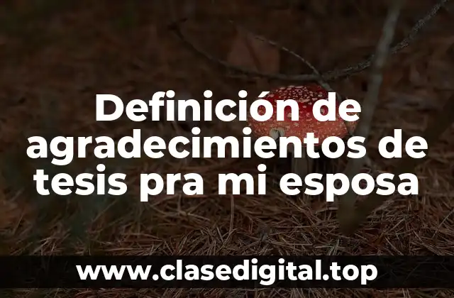 Definición de agradecimientos de tesis pra mi esposa