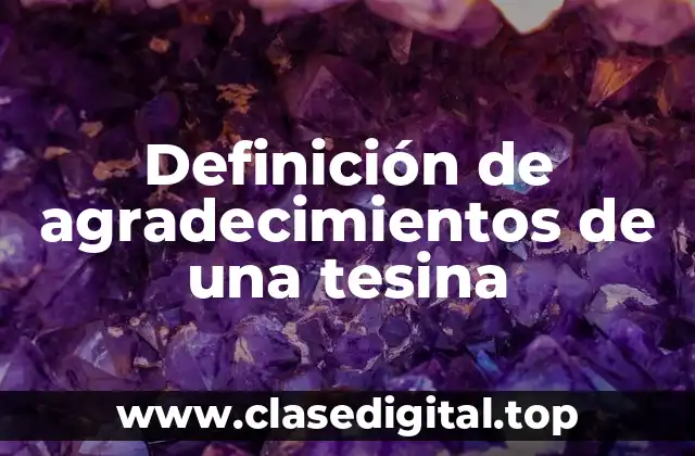 Definición de agradecimientos de una tesina