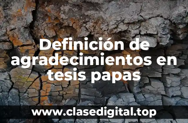 Ejemplos de agradecimientos en tesis papas