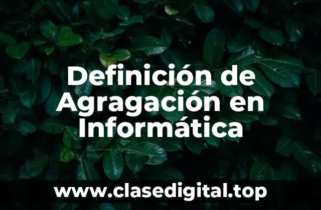 Definición de Agragación en Informática