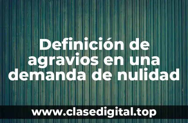 Definición de agravios en una demanda de nulidad