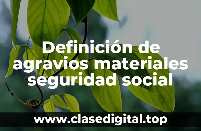 Definición de agravios materiales seguridad social