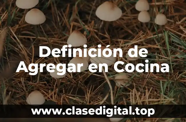 Definición de Agregar en Cocina