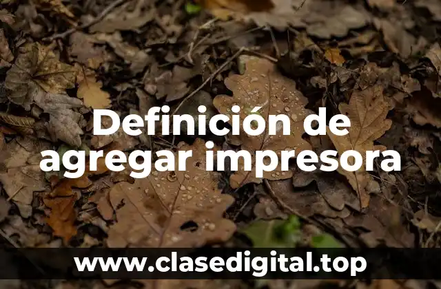 Definición de agregar impresora