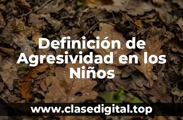 Definición de Agresividad en los Niños