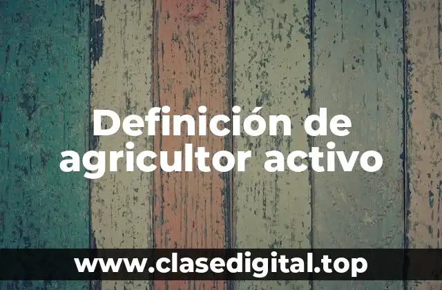 Definición de agricultor activo