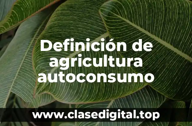 Definición de agricultura autoconsumo