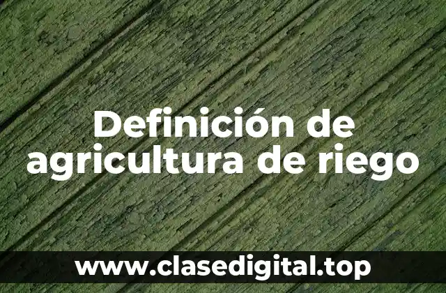 Definición de agricultura de riego
