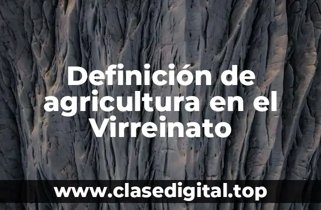 Definición de agricultura en el Virreinato