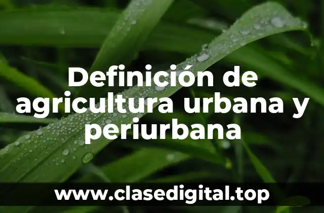 Definición de agricultura urbana y periurbana