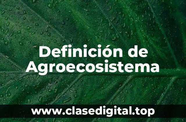 Definición de Agroecosistema