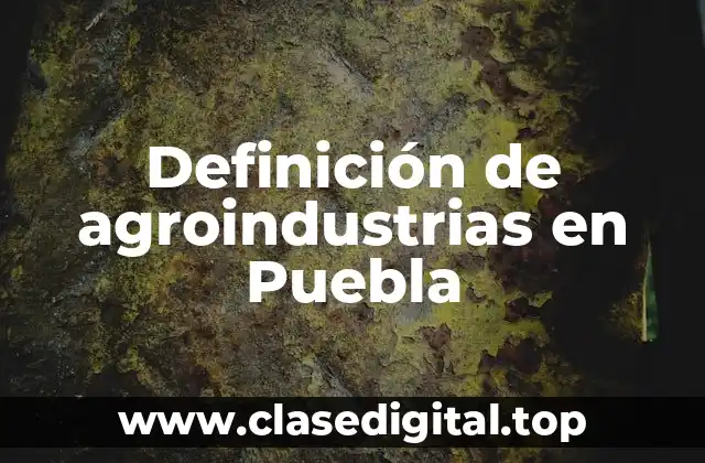 Definición de agroindustrias en Puebla