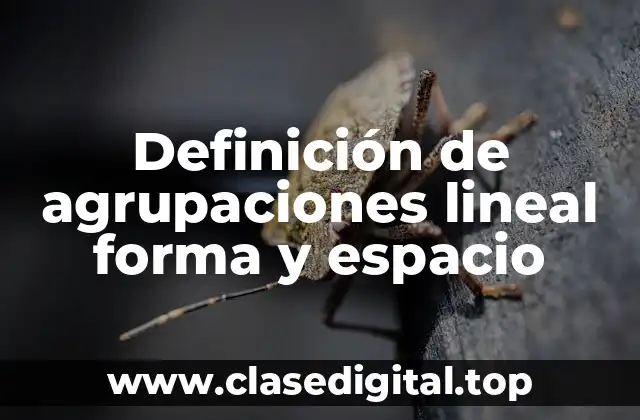 Definición de agrupaciones lineal forma y espacio