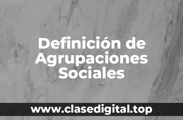 Definición de Agrupaciones Sociales