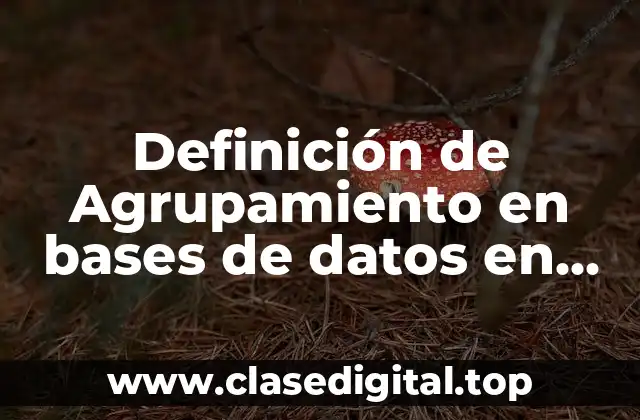Definición de Agrupamiento en bases de datos en Access