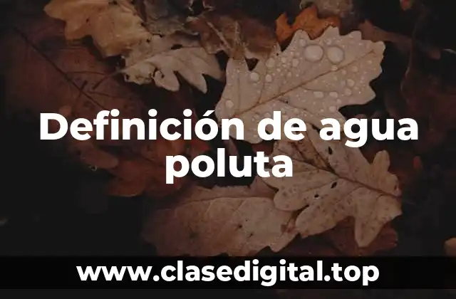 Definición de agua poluta