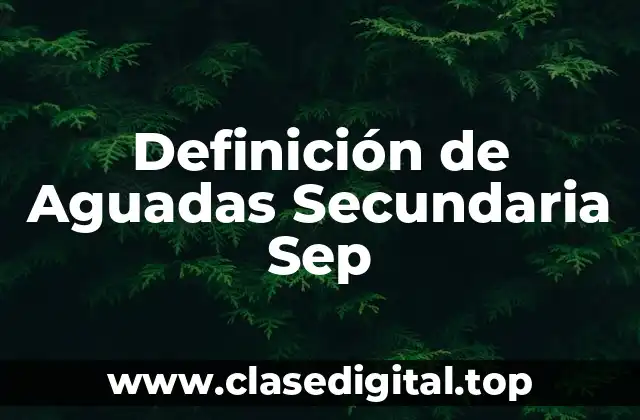 Definición de Aguadas Secundaria Sep