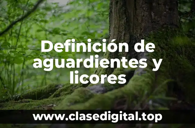 Definición de aguardientes y licores