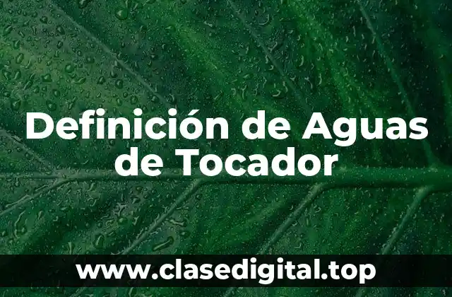 Definición de Aguas de Tocador