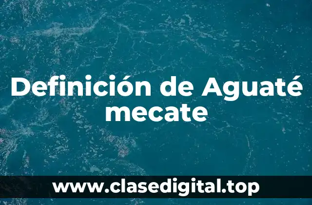 Definición de Aguaté mecate