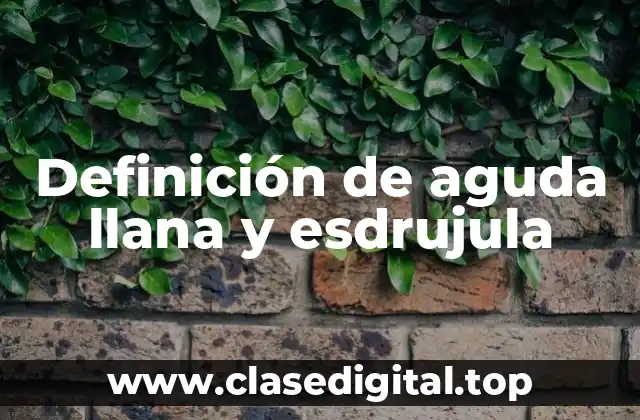 Ejemplos de aguda llana y esdrujula