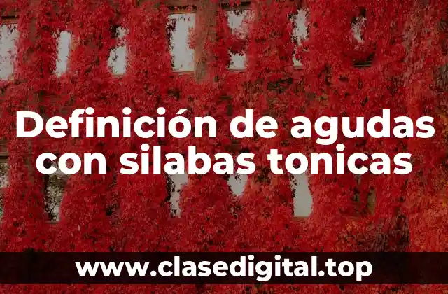 Ejemplos de agudas con silabas tonicas