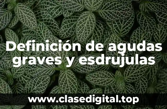 Definición de agudas graves y esdrujulas