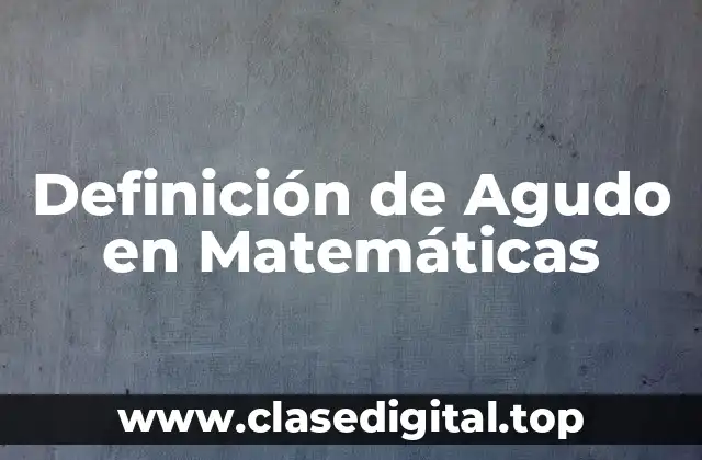 Definición de Agudo en Matemáticas