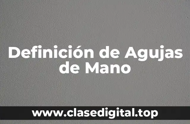 Definición Técnica de Agujas de Mano