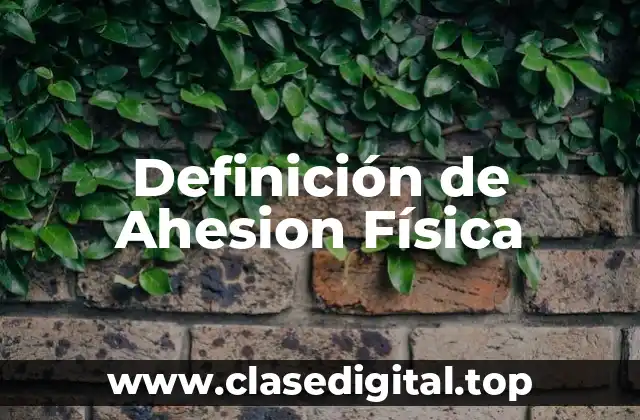 Definición de Ahesion Física