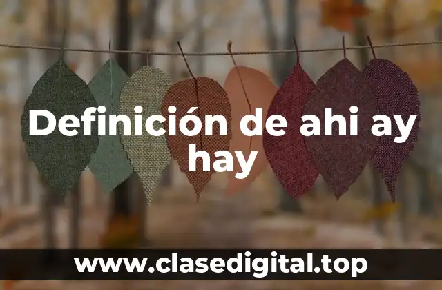 Definición de ahi ay hay