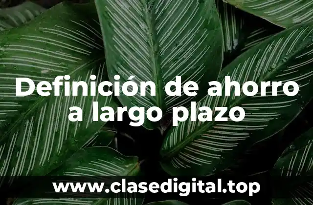 Definición de ahorro a largo plazo