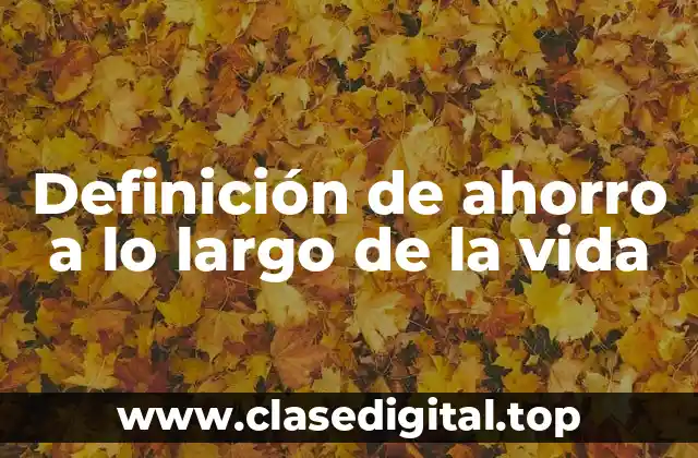 Definición de ahorro a lo largo de la vida