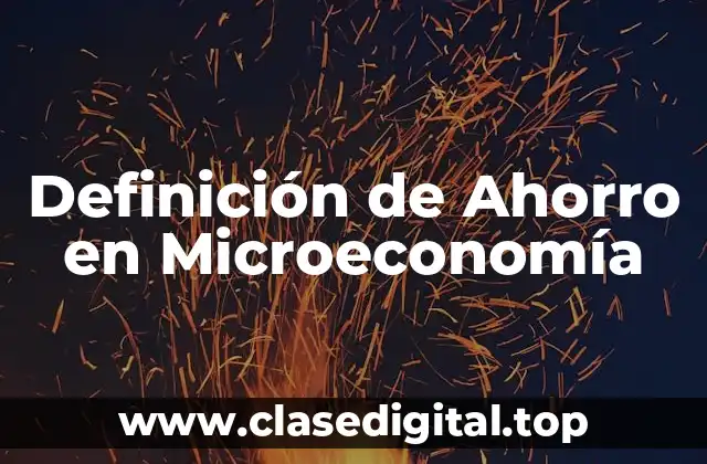 Definición de Ahorro en Microeconomía